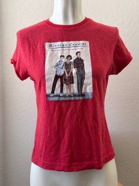 Vintage Y2K Sixteen Candles Movie Graphic T-Shirt Red Size M Headline Entertainm